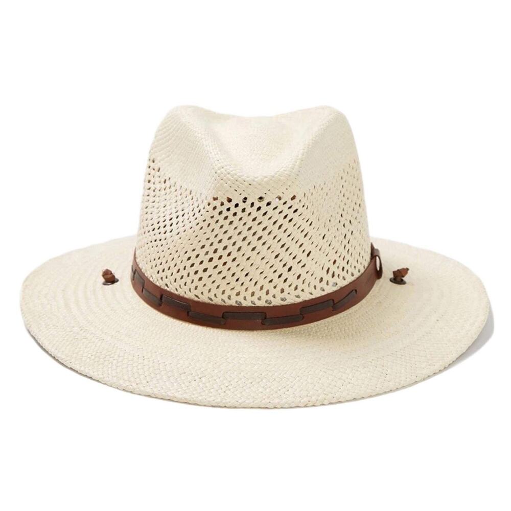 Stetson Airway Panama Safari Hat Natural Large Vented Outdoor Cowboy Used